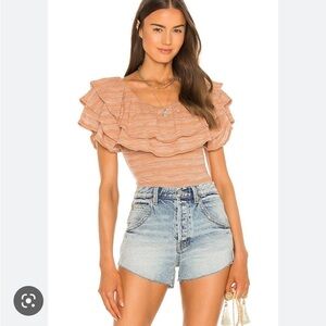 Free People Heirloom Top in Doe Combo Size Medium